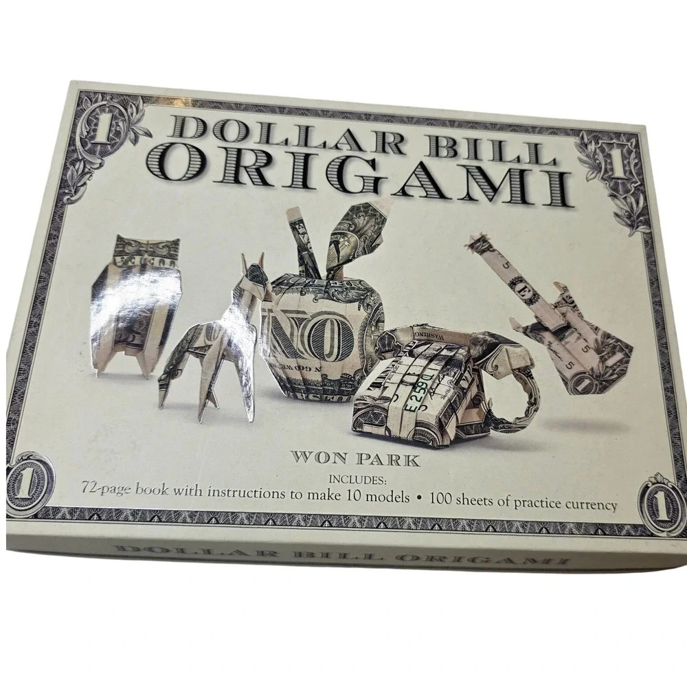 Dollar Bill Origami Kit Won Park 100 Practice Sheets & Money Origami DVD Book G3